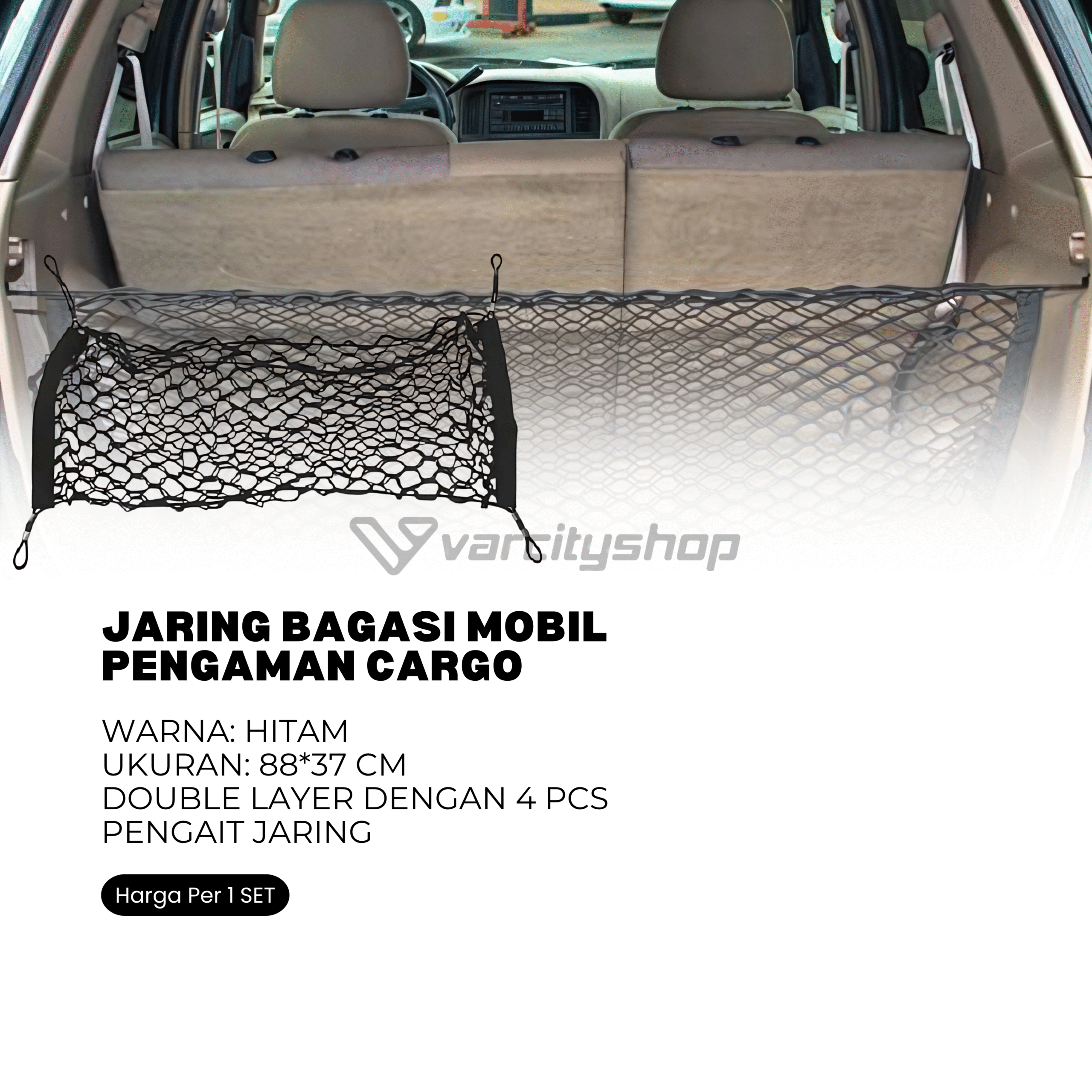 2 Lapis Jaring Bagasi Import Tebal / Net Bagasi Mobil Universal