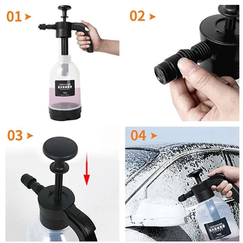 Semprotan Air Busa Cuci Mobil Adjustable Nozzle Hand Snow Foam 2L - Gambar 3