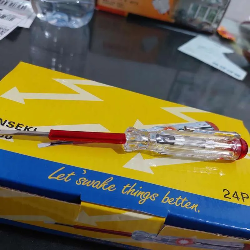 Obeng Tespen Test Pen Listrik Merah Lampu Testpen - Gambar 5